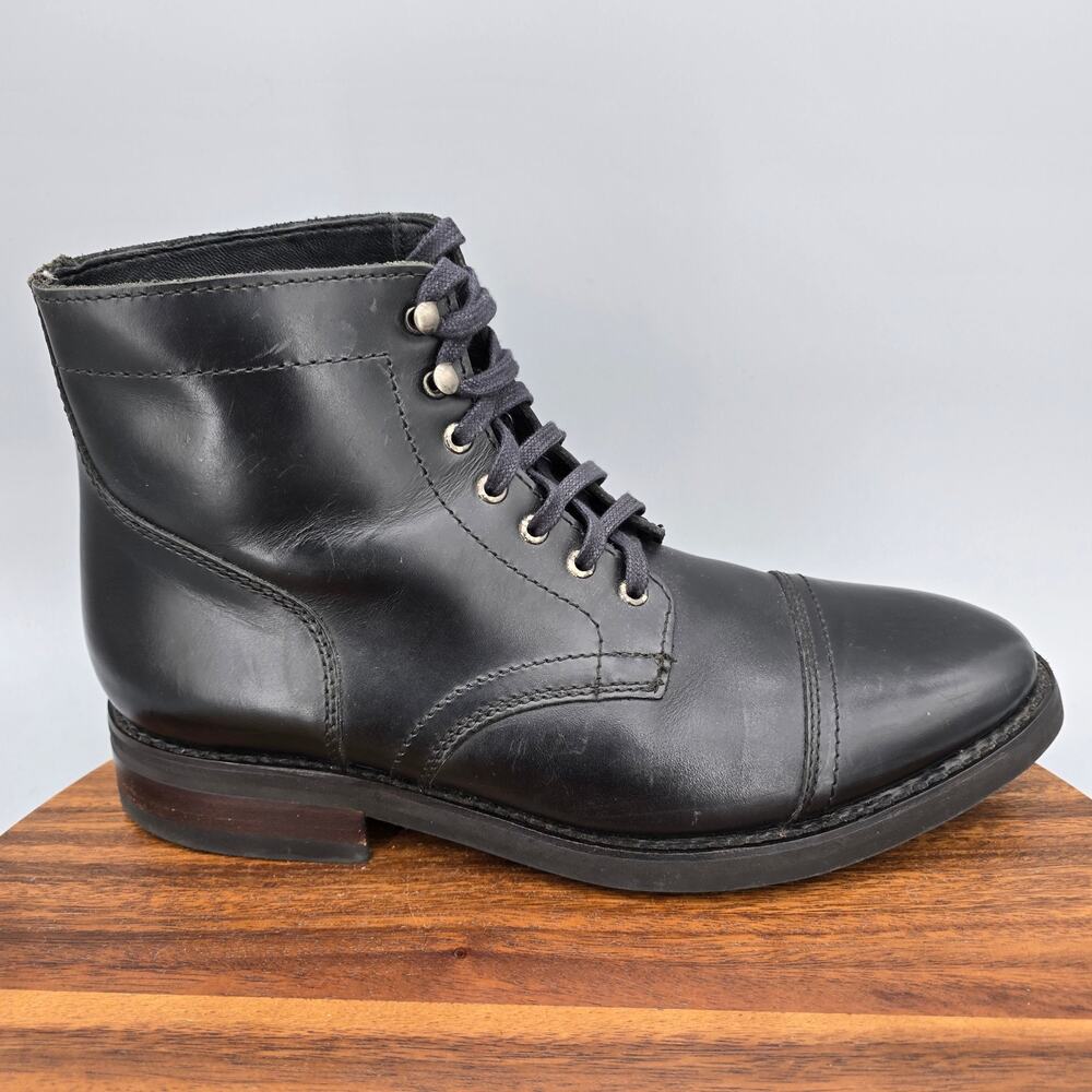 Thursday Boot Co. Captain Boots Mens 10 Black Leather Lace Up Casual Cap Toe